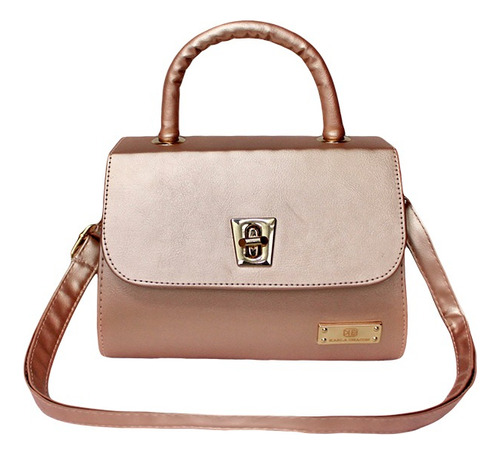 Bolso Cartera Doble Funcion De Dama Mujer Karla Chacon Lexy Color Dorado Oscuro Diseño De La Tela Liso