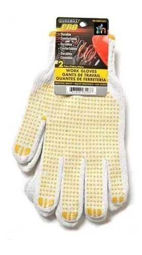 Guantes Tela Uso Ferreteria Construcción X2 Pares