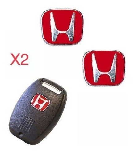 2 Emblemas Honda Rojo Ridgeline 2005 2014 Control Alarma 