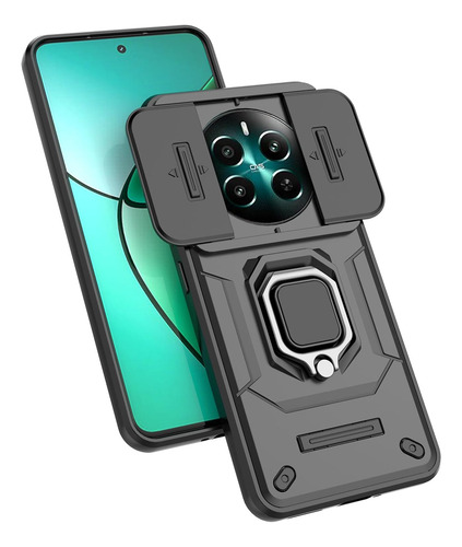 Funda Uso Rudo Cámara Protección Para Realme 12 4g+ Mica Negro Realme 12 4g / Realme 12 Plus