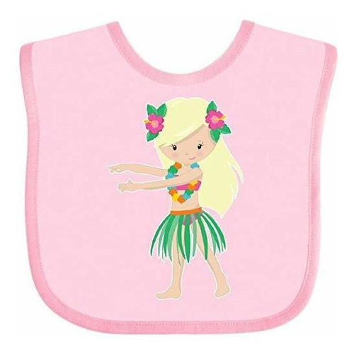 Baberos Para Bebé Inktastic Blonde Hula Girl Baby Bib Pink 2