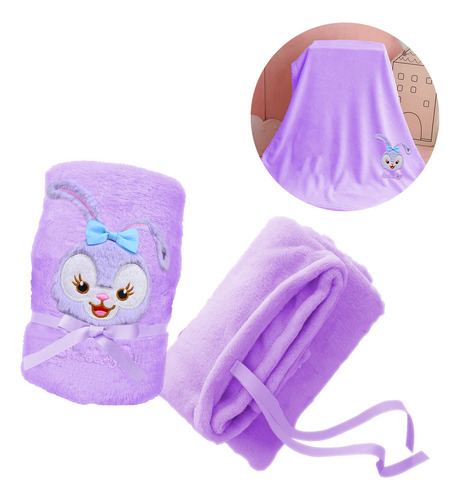 Cobija Frazada De Sanrio Slim Company Suave Y Ligera Ideal Para Cama Individual, Manta Calientita Para Viaje Color Violeta Stellalou