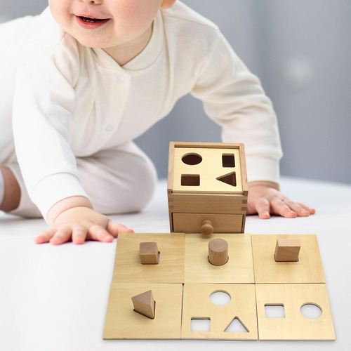 Cubo De Clasificación Con Forma De Madera, Caja A Juego,