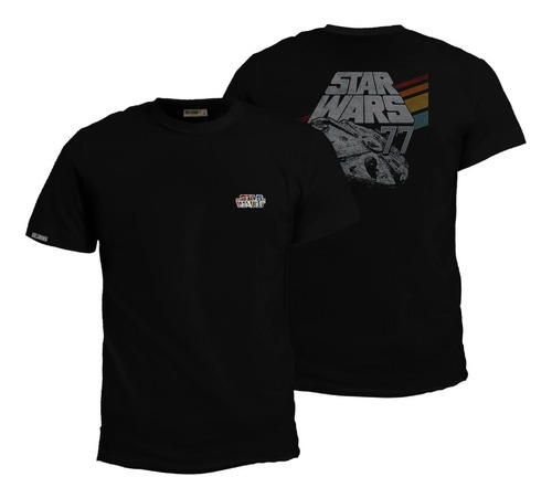 Una Camiseta Star Wars Nave 77 Películas 80s Logo Star W Fph