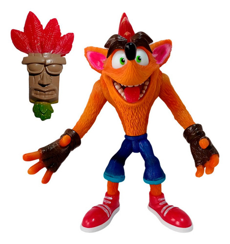 Figura Crash Bandicoot Articulada Con Luz Y Accesorios 30 Cm