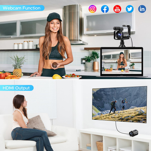 Video Camera Firefoto 5k Camcorder 56mp Wifi Night Vision