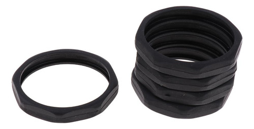 5pcs De Silicona Antideslizante De Micrófono Adornos Negro