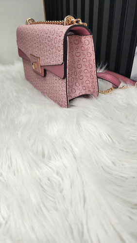 Bolsa Guess Sg970723 Nueva 100 % Original Con Etiqueta Rosa Estampado Oro Rosa