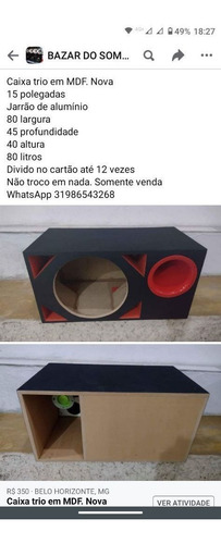 Imagem 4 de 5 de Caixa Trio Em Mdf. Nova