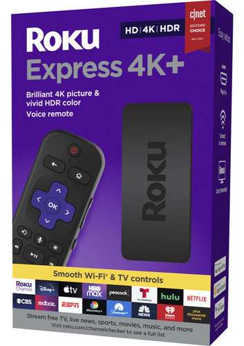 Roku Express 4k+ 3941 Control Remoto Por Voz Color Negro