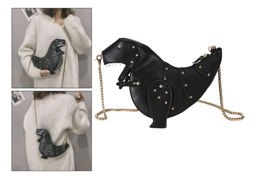 Mujeres Lindo Dinosaurio 3d Bandolera Remache Chic Cadena