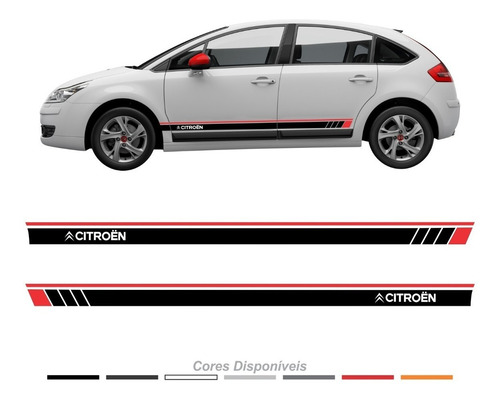 Adesivo Citroen C4 Faixa Lateral Personalizado Par Imp40