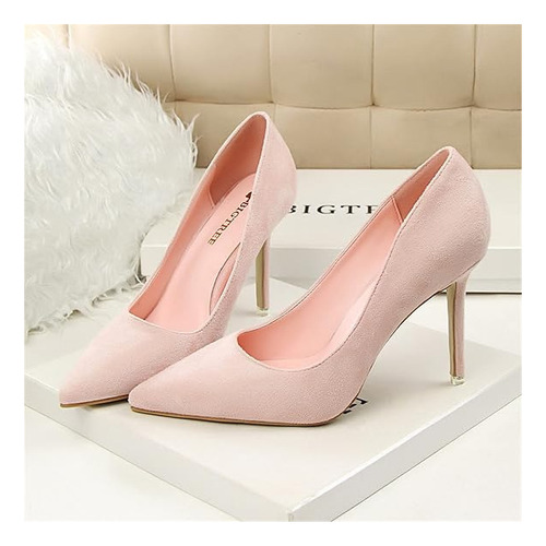 Zapatos De Tacón De Aguja Delgados De Moda Coreana Con Punta