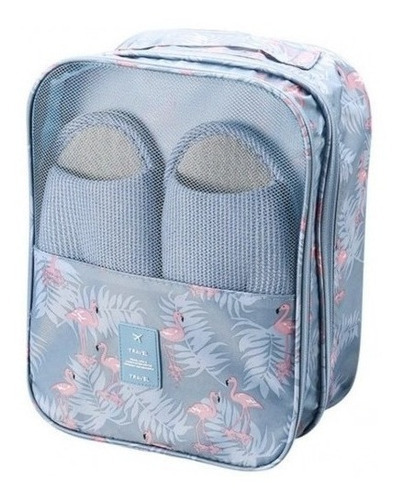 Necessaire Organizador Mala Viagem Academia Chinelo Sapato Cor Flamingos