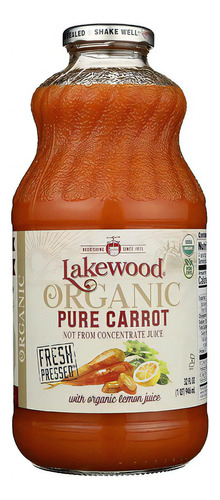 Lakewood Organic Carrot Juice Jugo Organico Zanahoria 946ml