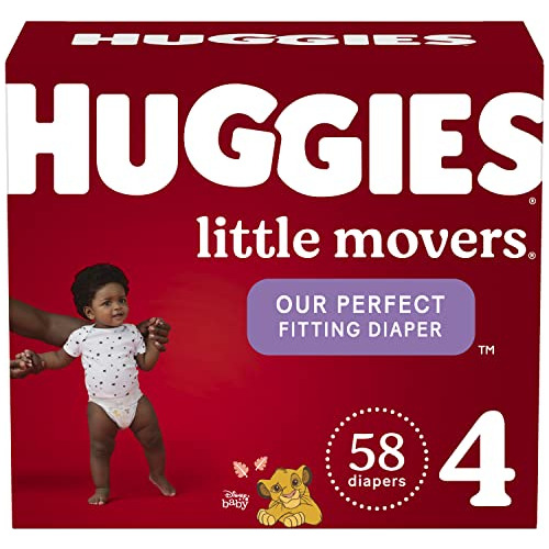 Pañales Para Bebés Tamaño 4, 58 Unidades, Huggies Little Mov