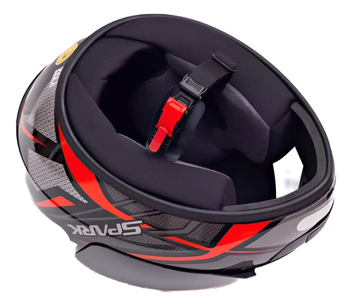 Capacete Moto Masculino Ebf Spark Spider Esportivo Vermelho