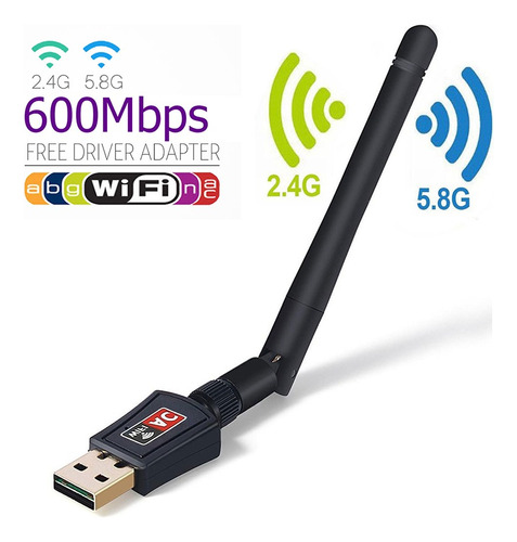 Antena Wifi Usb 600 Mbps Doble Banda