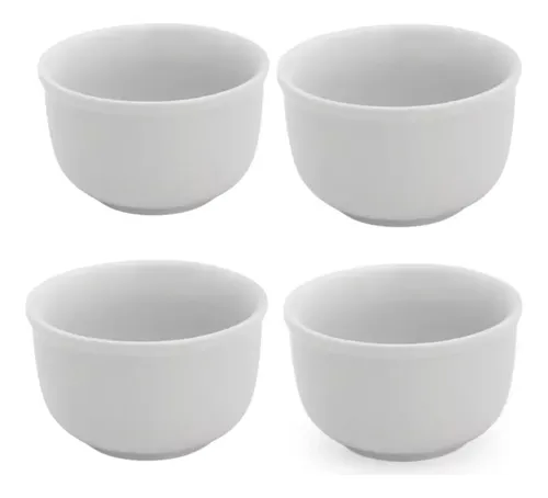 KIT 4 CUMBUCA BOWL PORCELANA TIGELA AçAí CALDOS SOPAS 470ML BRANCO