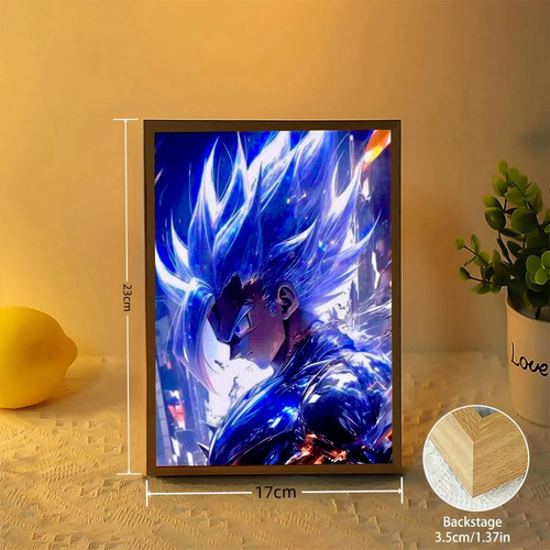Lámpara Dragón Ball Z Goku Ultra Instinto Anime Cuadro Led Goku Ultra Instinto