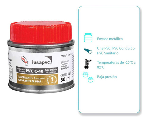Cemento Iusa Mini Cpvc Dorado