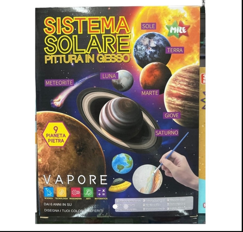 Sistema Solar Para Pintar Kit Educativo Maqueta Planetas 