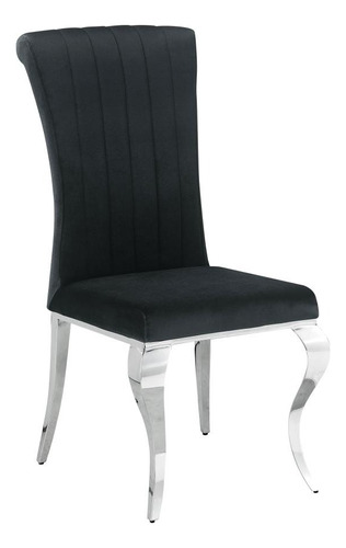 Silla De Comedor Betty Estilo Hollywood, Terciopelo Negro