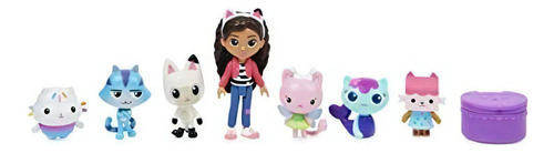 Set de muñecas de lujo Gabbys Dollhouse con 7 muñecas de colores multicolores