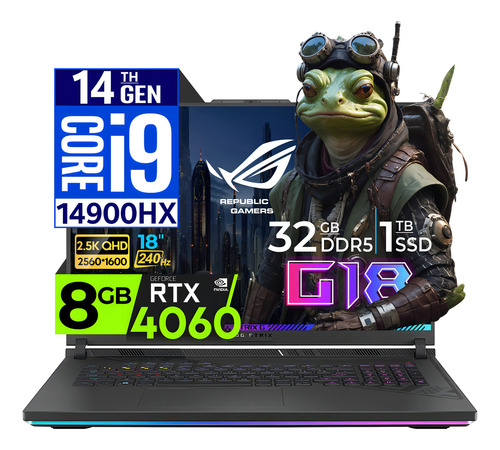 Asus Rog Strix G18 Core I9 14900hx 32gb 1tb Rtx4060 18' 2.5k Color Eclipse Grey