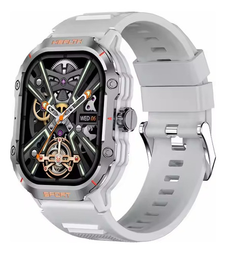 Smartwatch Táctico Deportivo Salud Llamadas Sport Bluetooth Silicona Silicona Gris Silicona