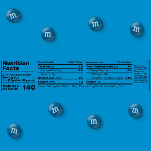 Caramelo De Chocolate Azul Con Chocolate Con Leche M&m's, 2