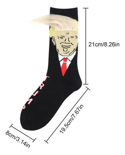 Calcetines Donald Trump Calcetas Presidente Donald Trump 3d Negro 3d Estampado Unitalla