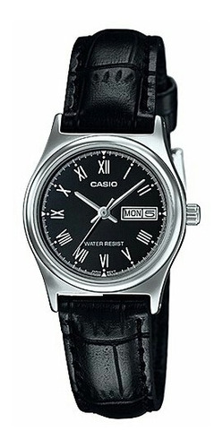 Reloj Casio De Dama Modelo Ltp-v006 Piel Negro