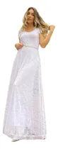 Comprar Vestido Largo Encaje Novia Boda Manga Escote V Falda Evase