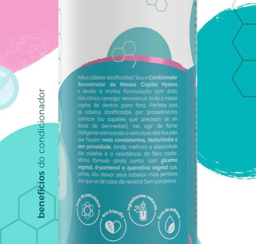 Imagem 8 de 12 de Kit 1 Sh 300ml + 1 Cond 300ml Hyalura Reconstrução Vs