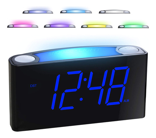 Reloj Despertador Digital Para Dormitorio Luz Nocturna 7