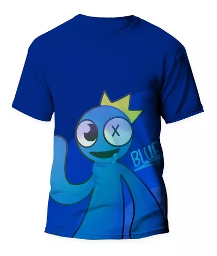 Camiseta Infantil Babão Blue Rainbow Friends Para Colorir #6