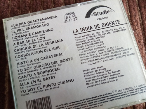 La India Del Oriente Cd Guajira Guantanamera (Usado)