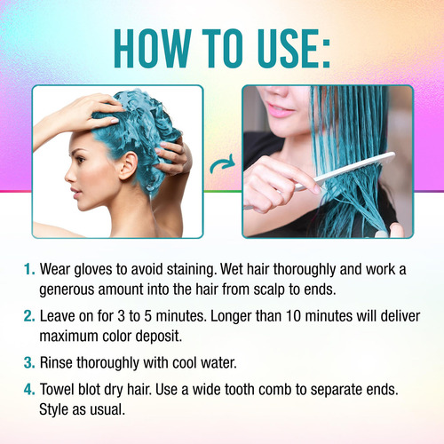 Limpiador y acondicionador para el cabello 3 en 1 Teal Punky Colour
