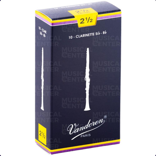 5 Palhetas P/clarinete Sib Tradicional N.2,5 Cr1025 Vandoren
