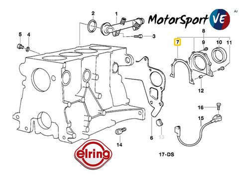 11141432240 Empacadura Porta Estop Cigueñal Bmw 3/5/7/x3/x5.