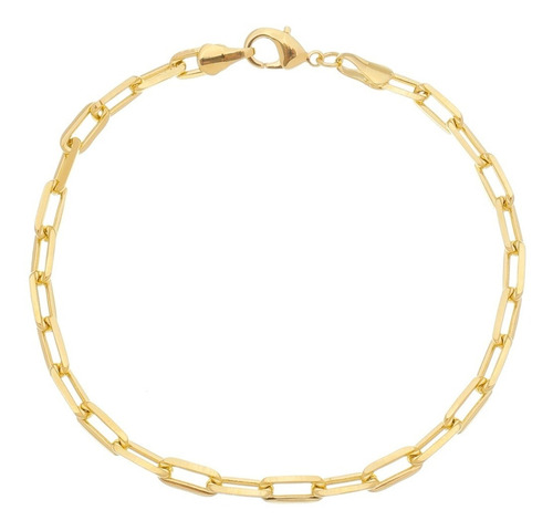 Pulseira Masculina Bracelete 20cm 4,2mm Folheada Á Ouro