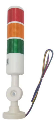 Sinaleiro Torre Led 3 Cores E Sonoro Continuo 24v C/ Base