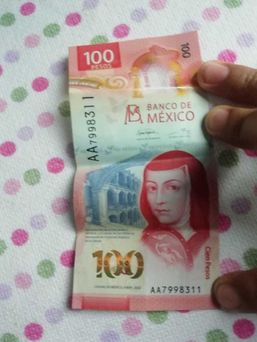 Billete De 100 Pesos Nuevo, De La Serie Aa7998311