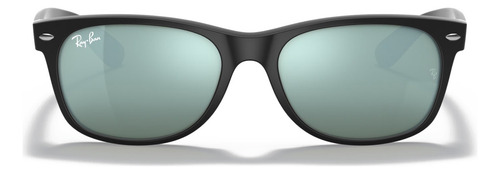 Anteojos de sol Ray-Ban New Wayfarer Flash talle Standard armazón matte black y lente silver