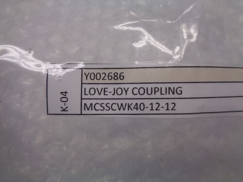 Lovejoy Y002686 Mcsscwk40-12-12 Coupling Lot Of 6 Nsnp Ttc