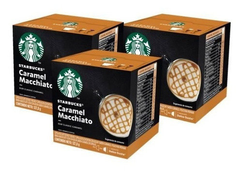 Imagen 3 de 5 de Starbucks Caramel Macchiato Promo 3 Cajas X 12 Dolce Gsto