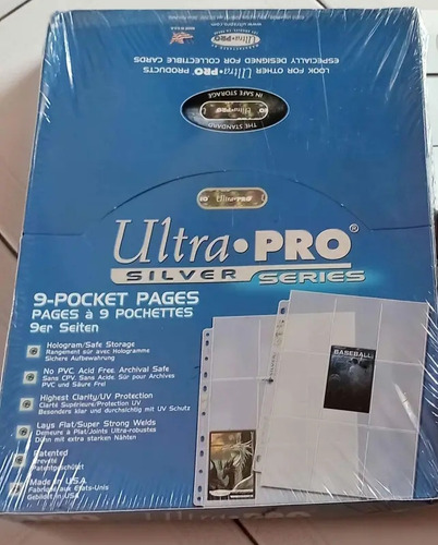 Hojas 9 Bolsillos Barajitas Ultra Pro Paquete De 100 50v 