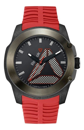 Reloj Reebok Tireflip Rd-tfl-g2-cbir-br Hombre - Of Malla Rojo Bisel Negro Fondo Negro