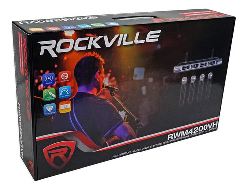 Rockville Rwm4200vh Cuadruple Microphone System...